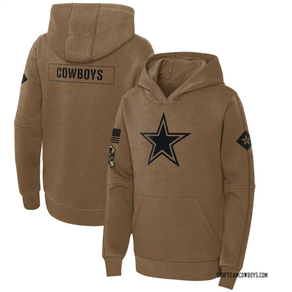 Youth Dallas Cowboys Brown 2023 Salute to Service Club Fleece Pullover Hoodie