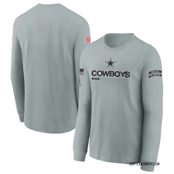 Youth Dallas Cowboys Gray 2024 Salute To Service Long Sleeve T-Shirt