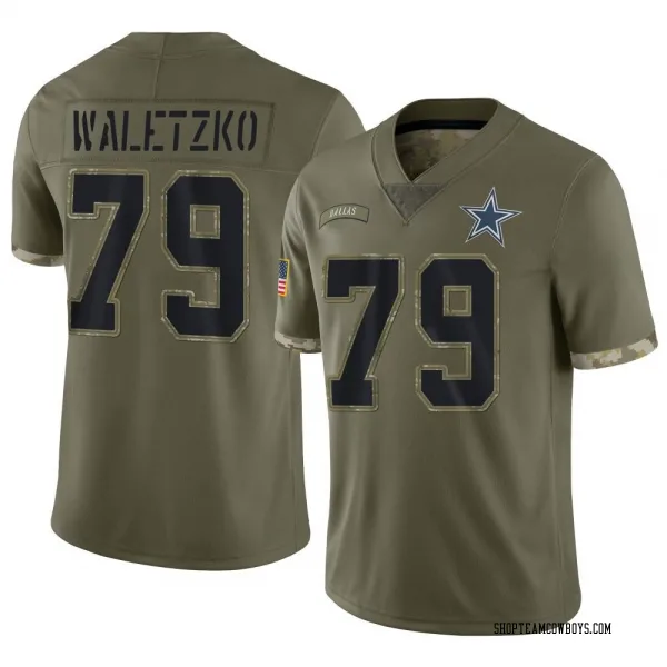 Youth Matt Waletzko Dallas Cowboys Limited Olive 2022 Salute To Service Jersey