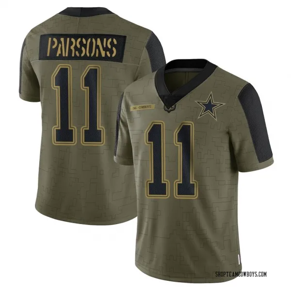 Youth Micah Parsons Dallas Cowboys Limited Olive 2021 Salute To Service Jersey