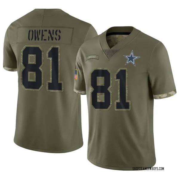 Youth Terrell Owens Dallas Cowboys Limited Olive 2022 Salute To Service Jersey