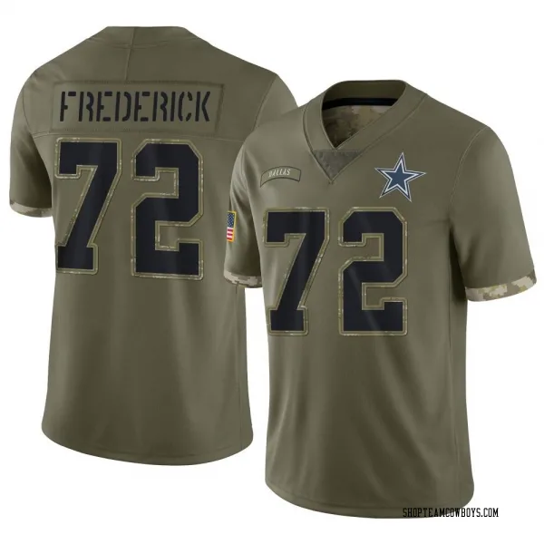 Youth Travis Frederick Dallas Cowboys Limited Olive 2022 Salute To Service Jersey